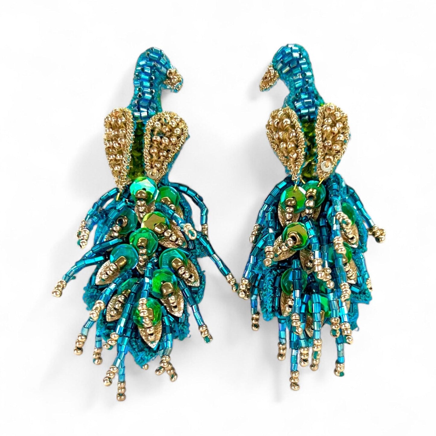 Mor Bagh Earrings - Green - DIRAATELIER