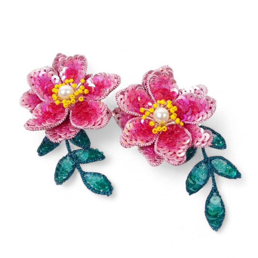 Wisteria Earrings - Red Pink - DIRAATELIER