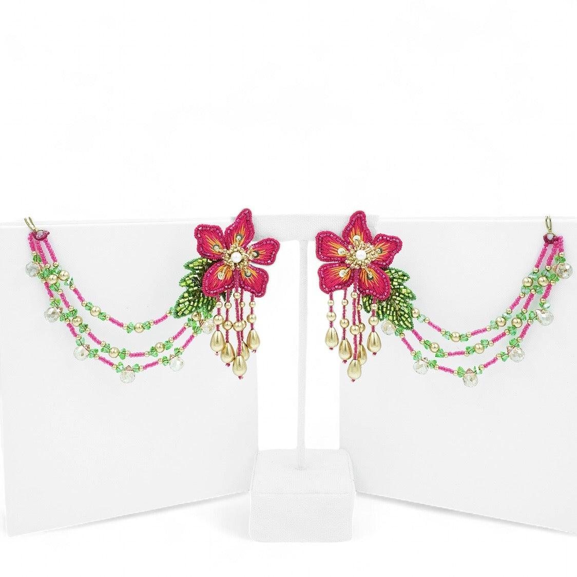 Sienna - Hot Pink and Orange (Necklace and Earrings) - DIRAATELIER