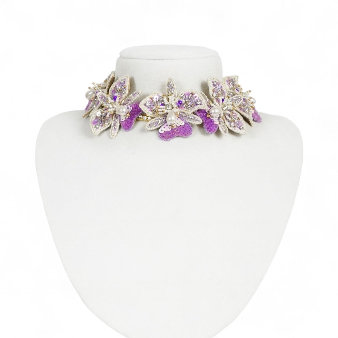 Stella - Lilac and White (Necklace + Earrings)