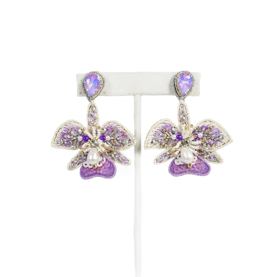 Stella - Lilac and White (Necklace + Earrings)