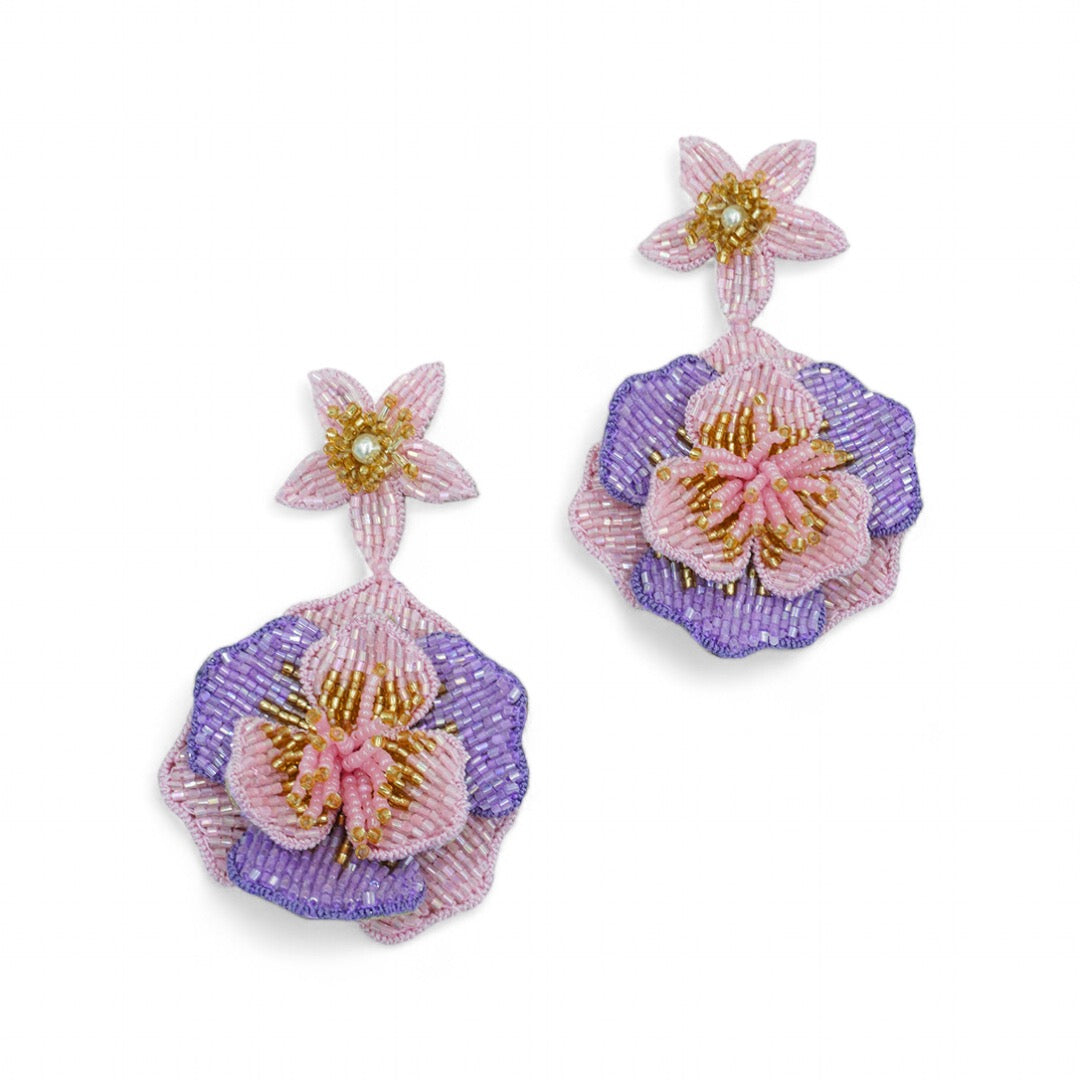 Amara Earrings- Baby Pink and Lavender