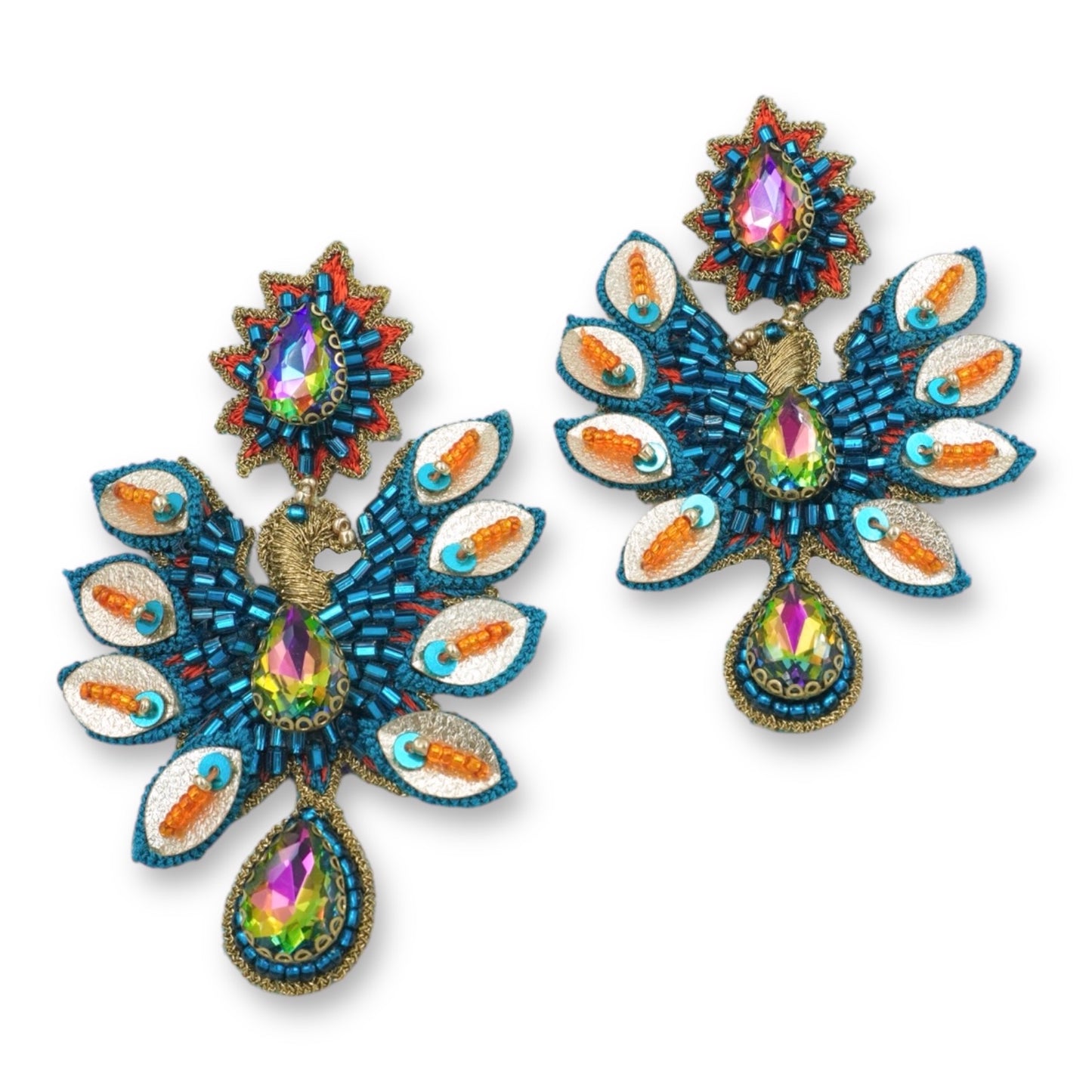 Frida Earrings- Peacock Blue
