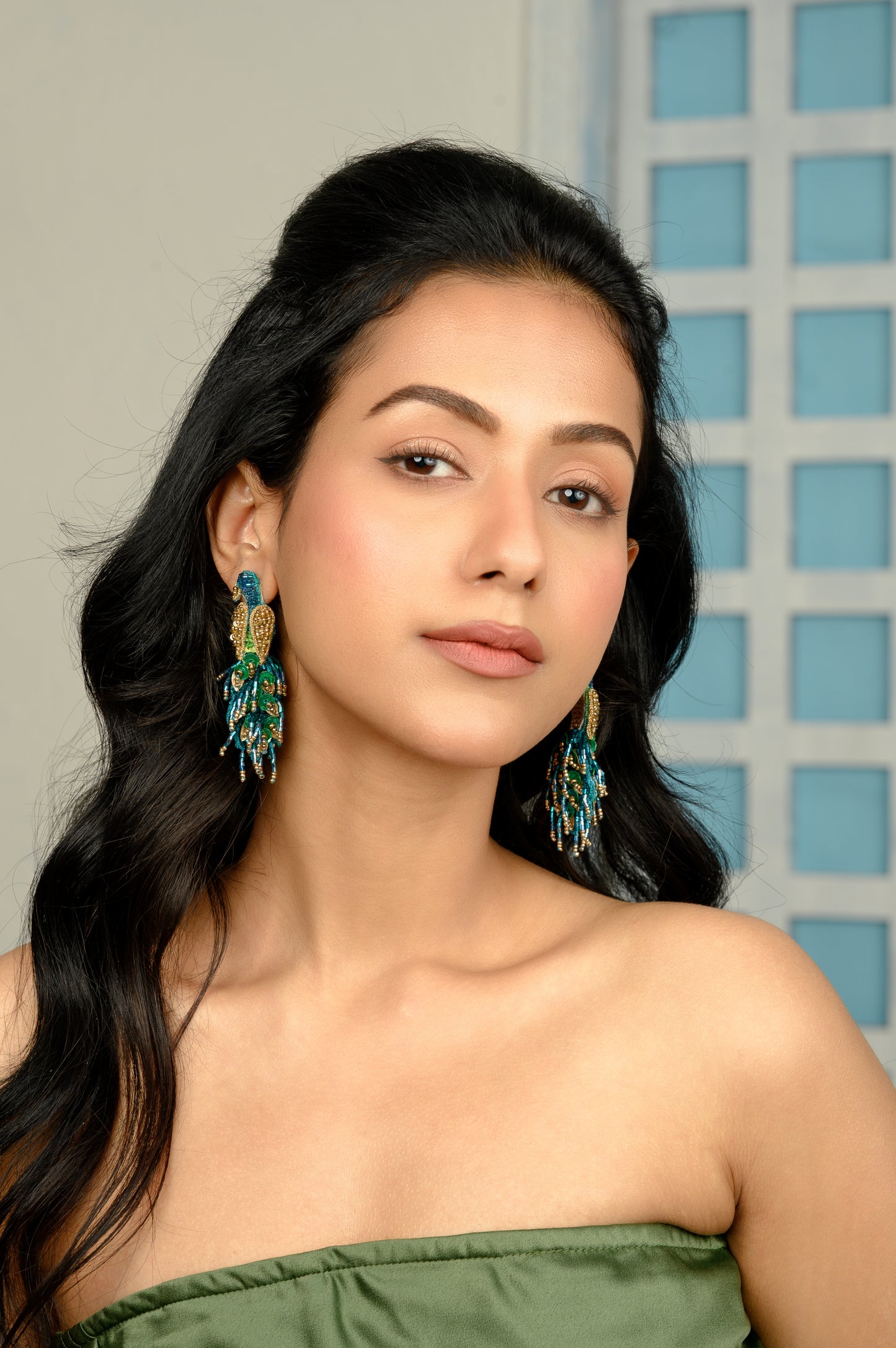 Mor Bagh Earrings - Green