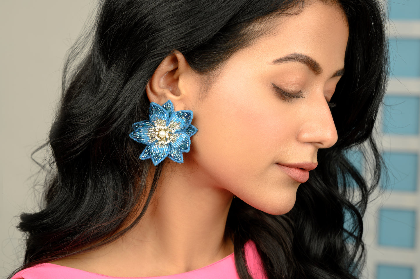 Eternal Bloom Earrings - Blue