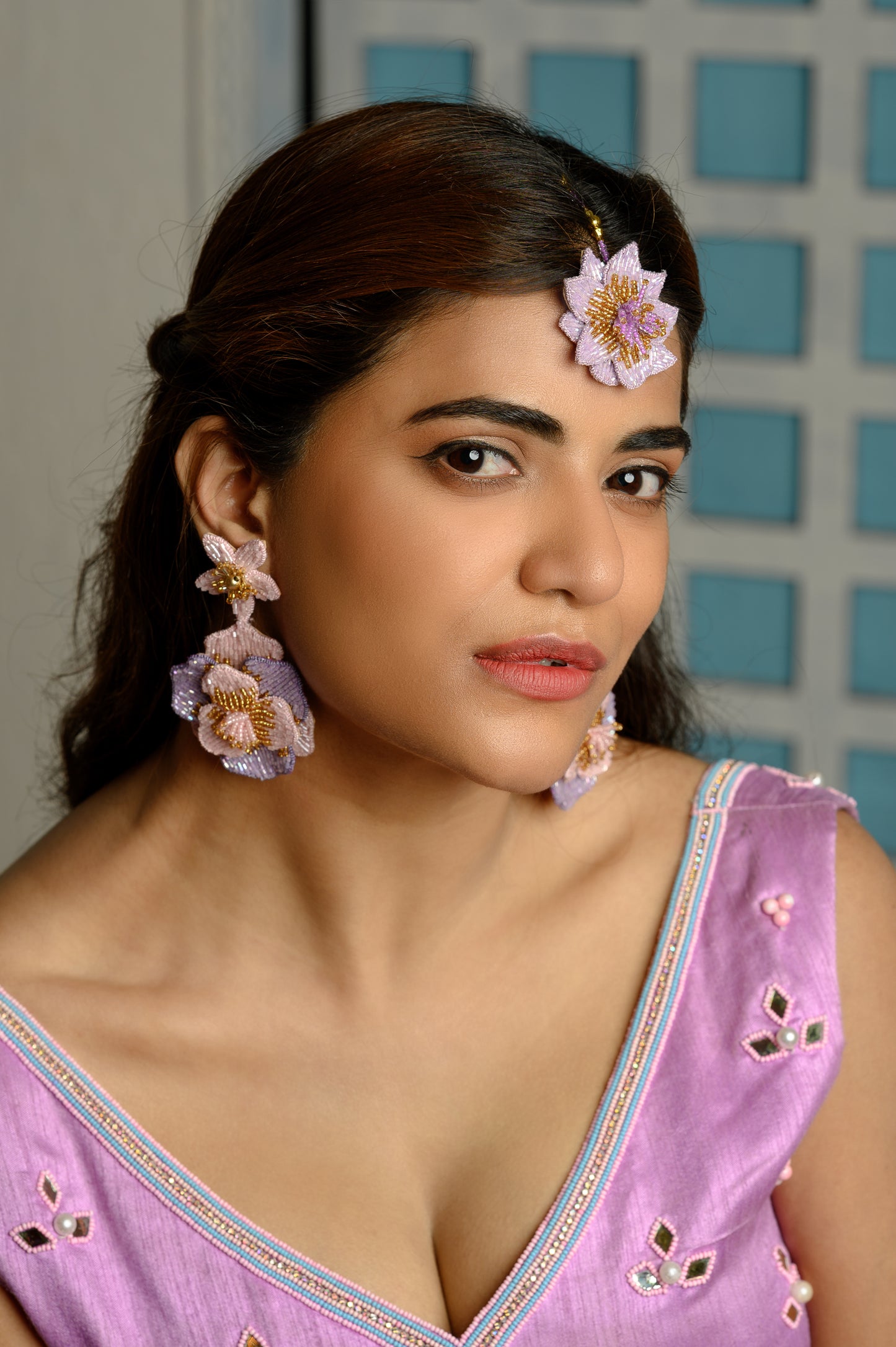 Amara Earrings- Baby Pink and Lavender