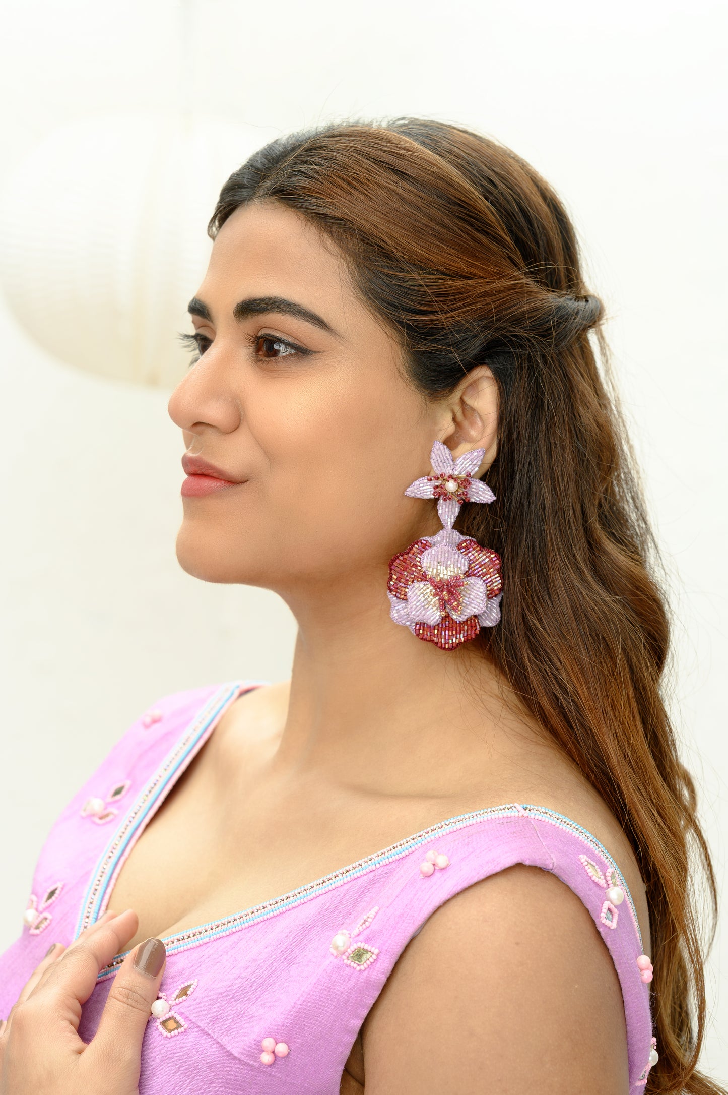 Amara Earrings- Violet and Lavender