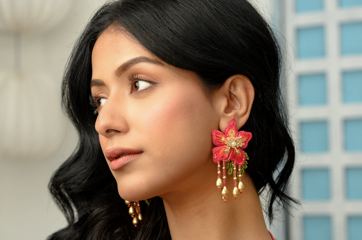 Sienna Earrings - Hot Pink