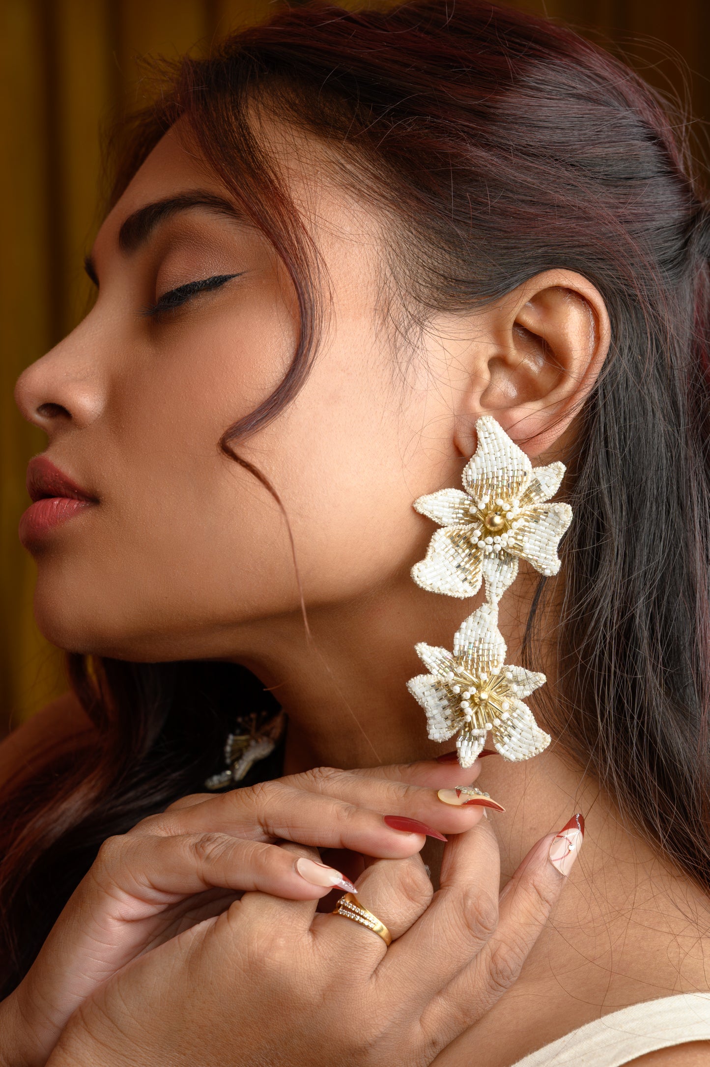 Orchid Earrings - White