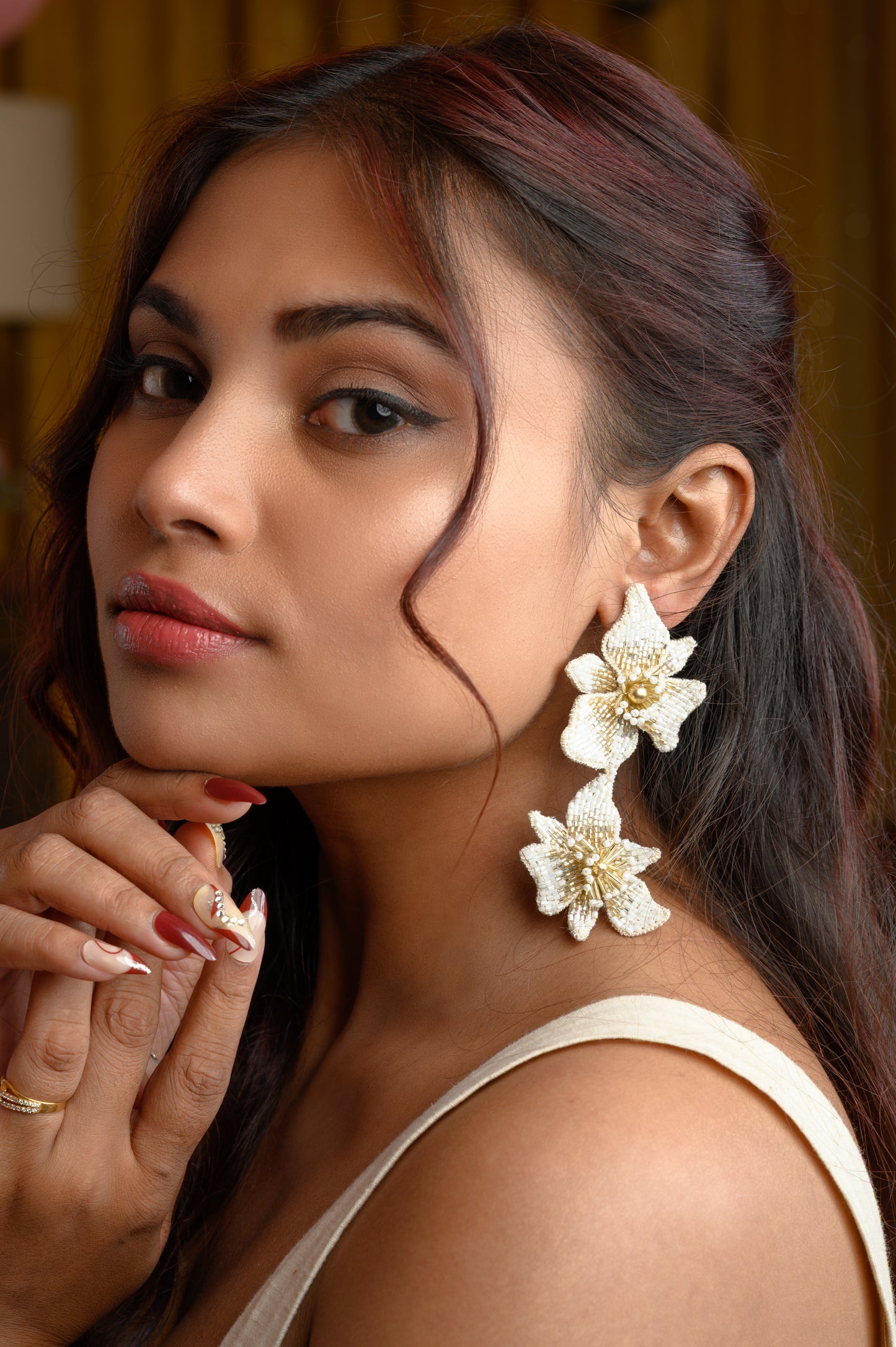Orchid Earrings - White