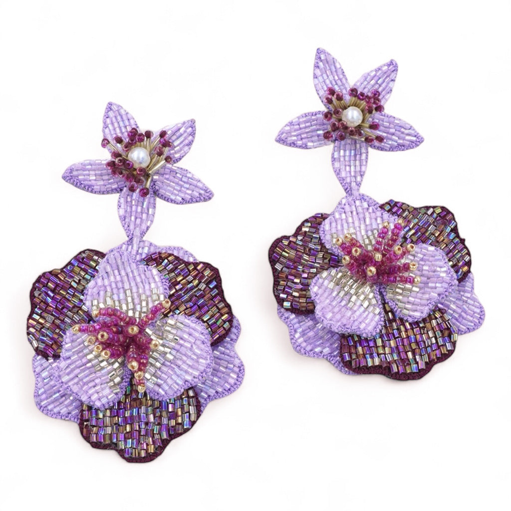 Amara Earrings- Violet and Lavender