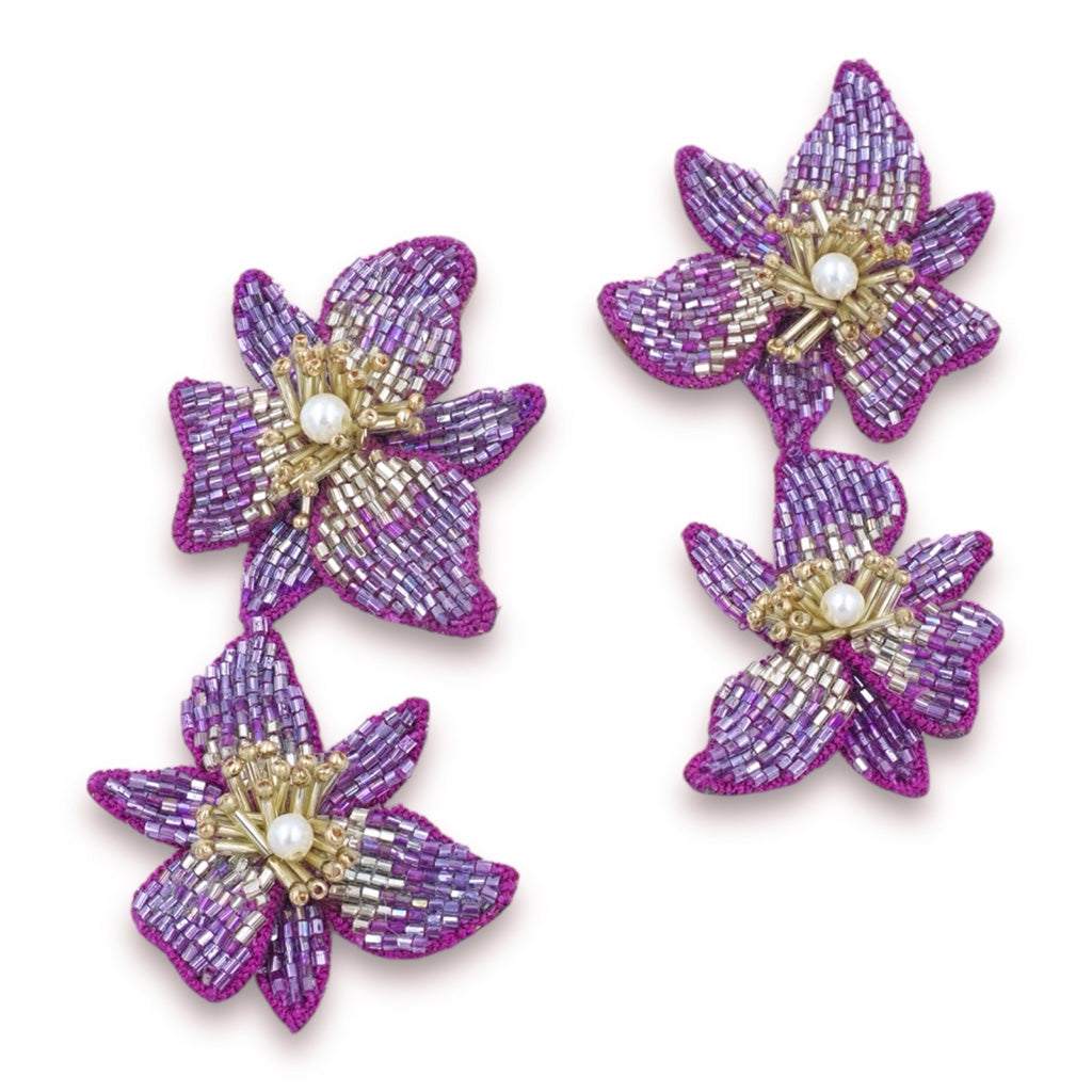 Orchid Earrings - Purple
