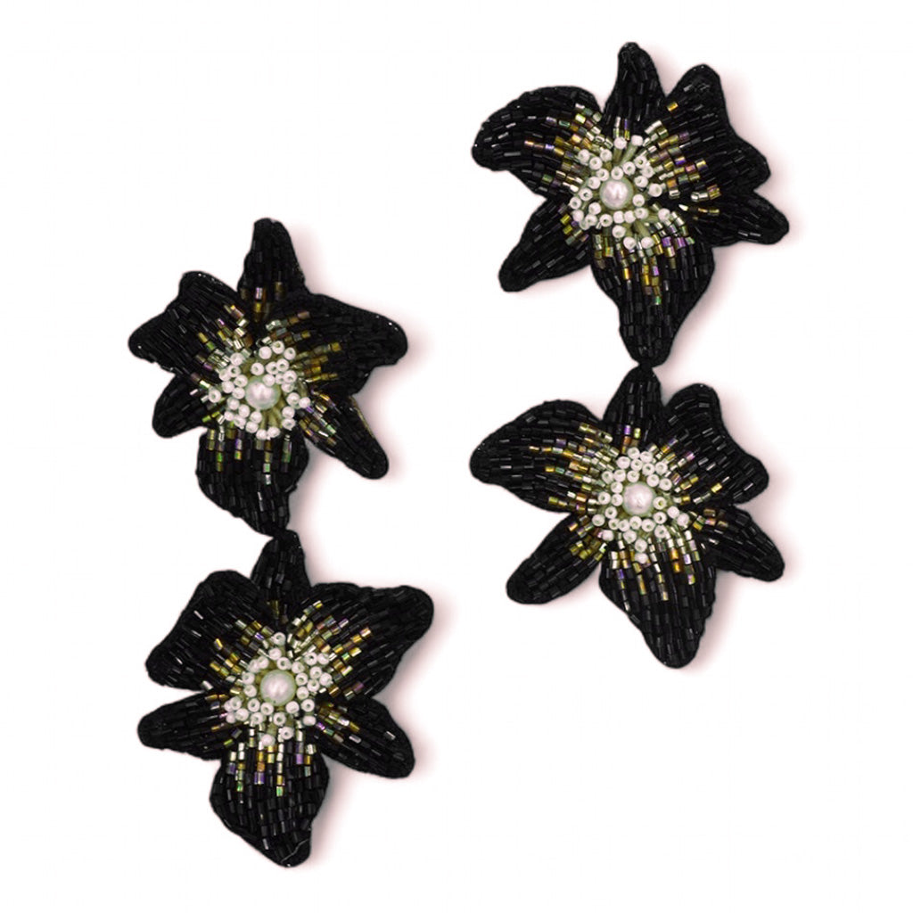 Orchid Earrings - Black
