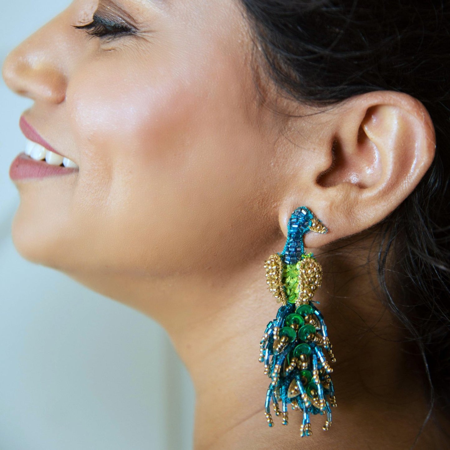 Mor Bagh Earrings - Green - DIRAATELIER