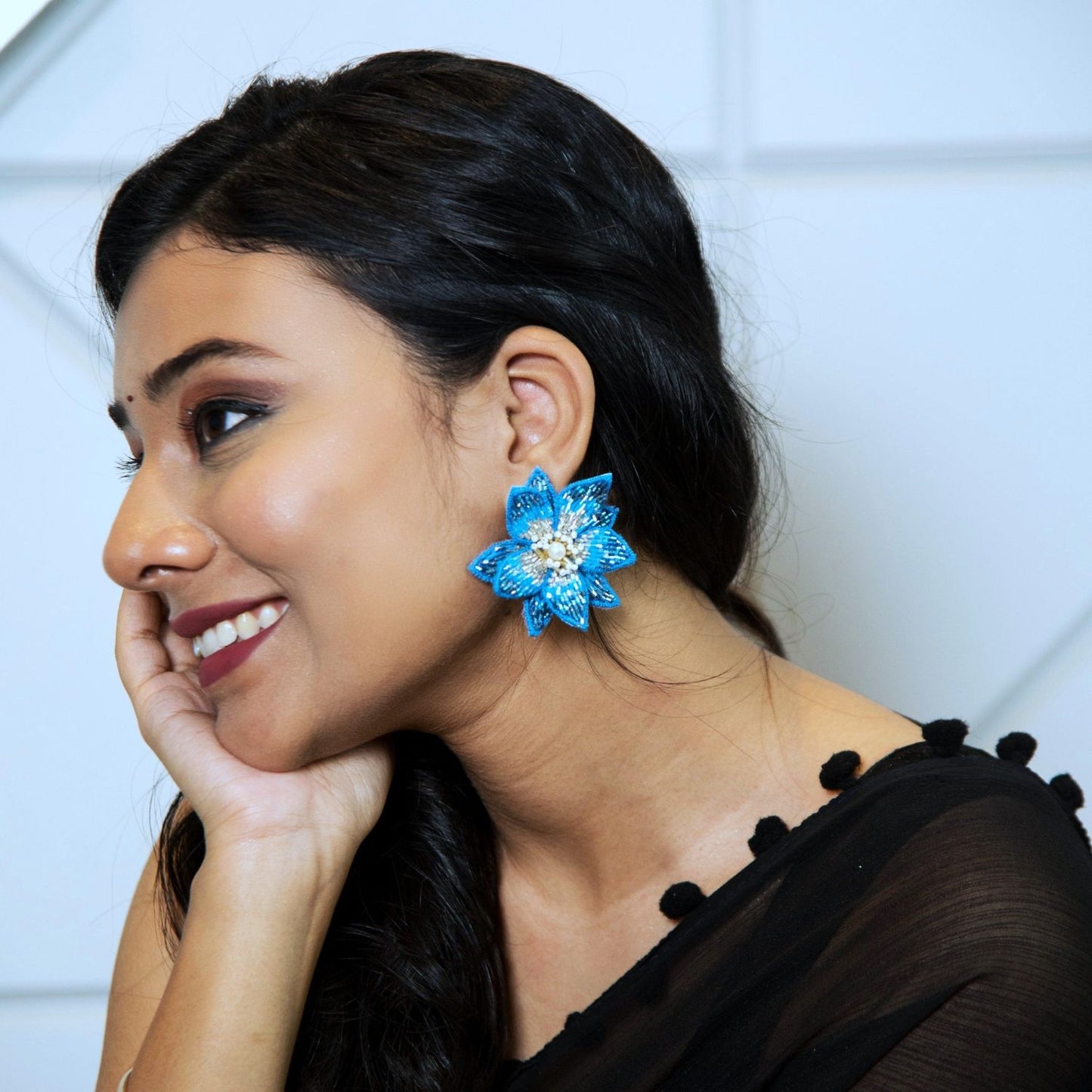 Eternal Bloom Earrings - Blue - DIRAATELIER