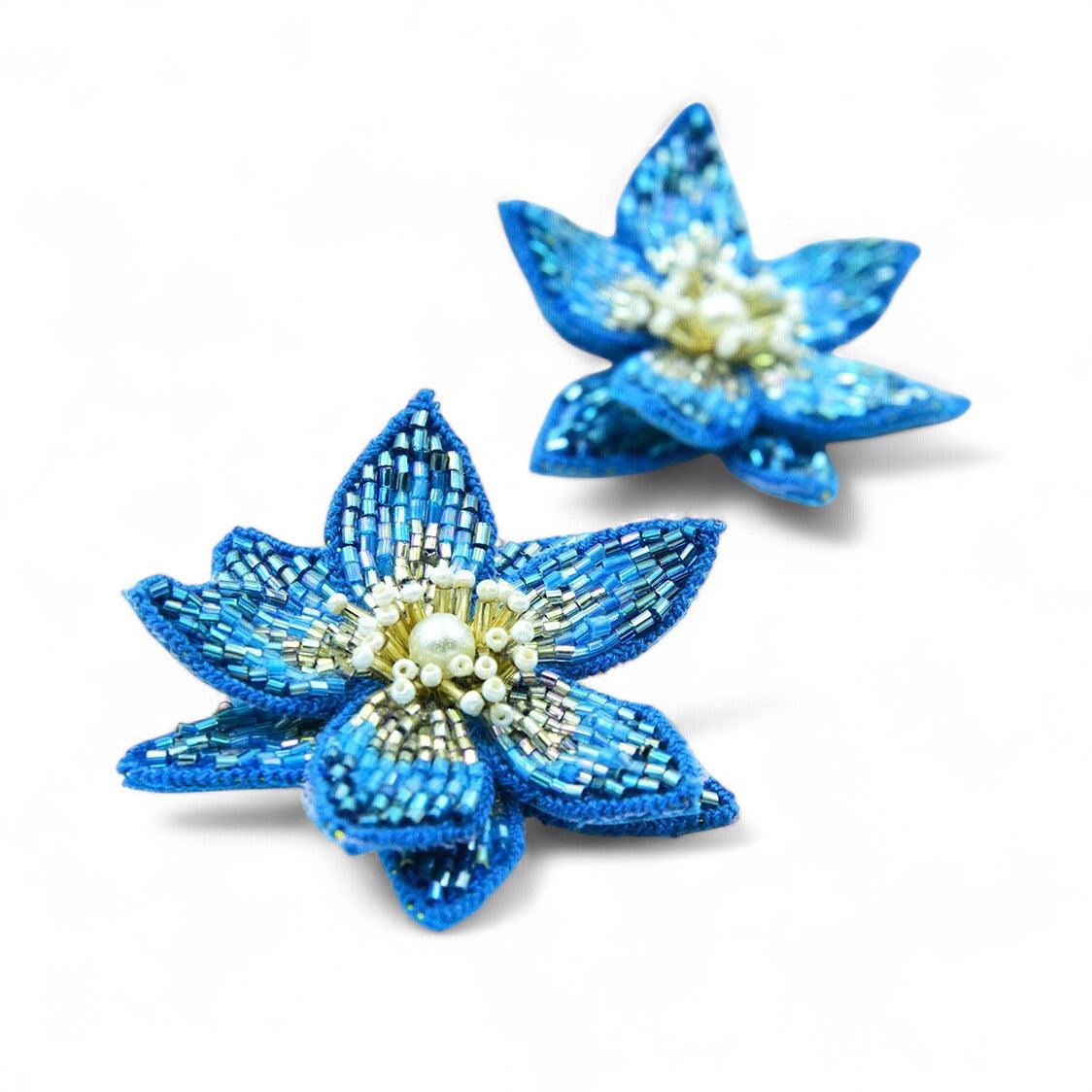 Eternal Bloom Earrings - Blue - DIRAATELIER