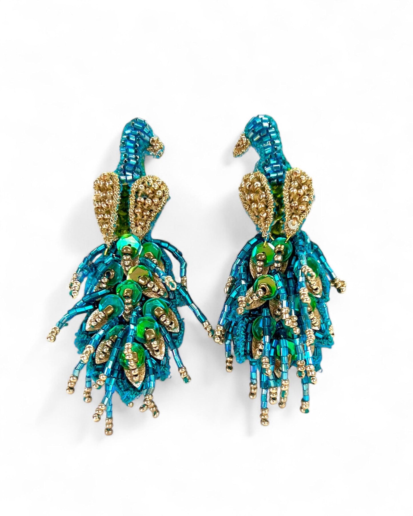 Mor Bagh Earrings - Green - DIRAATELIER