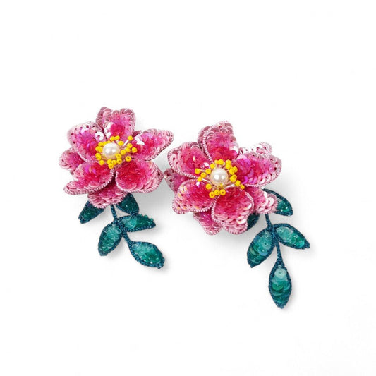 Wisteria Earrings - Red Pink - DIRAATELIER