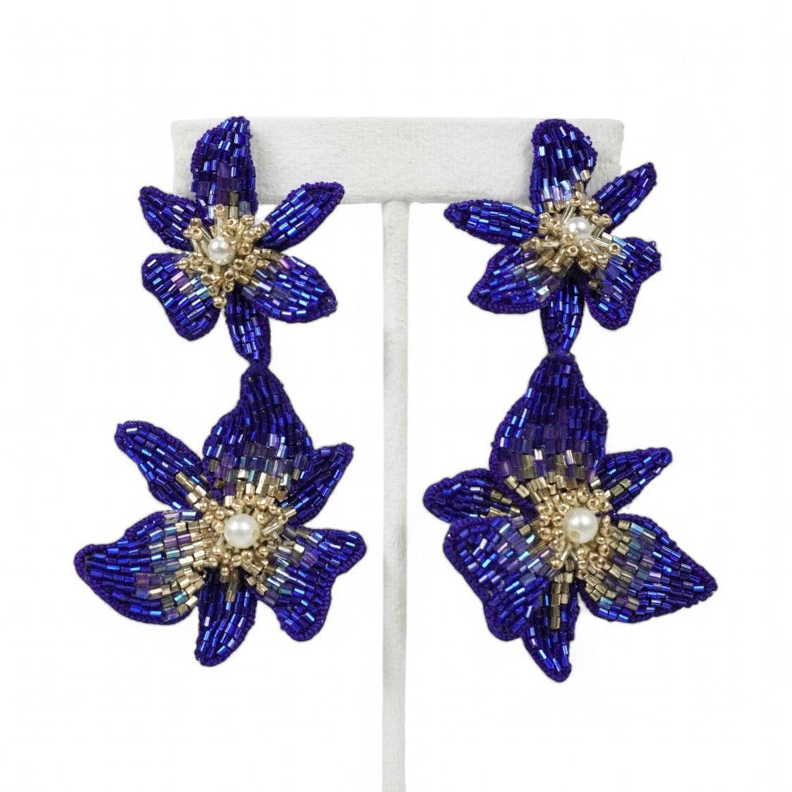 Orchid Earrings - Blue - DIRAATELIER