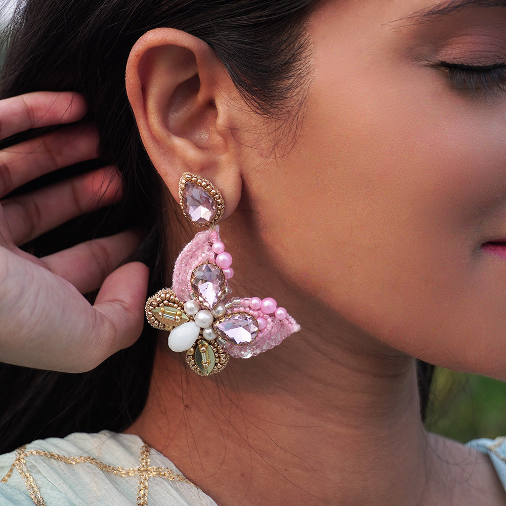 Mariposa Earrings - Baby Pink