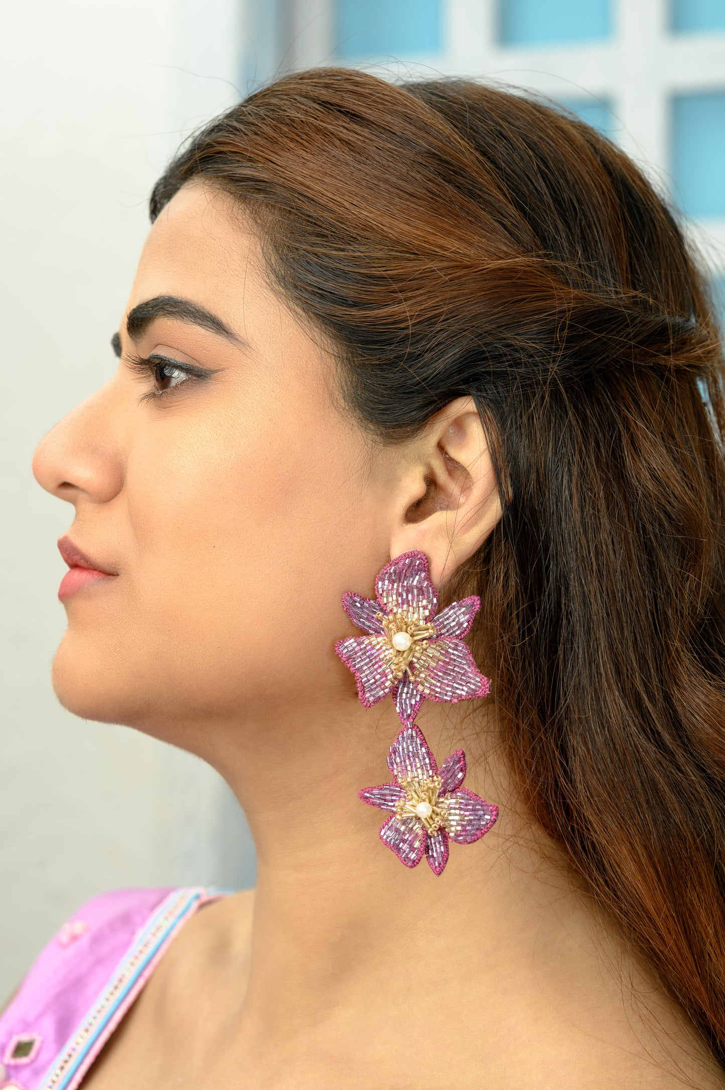Orchid Earrings - Purple