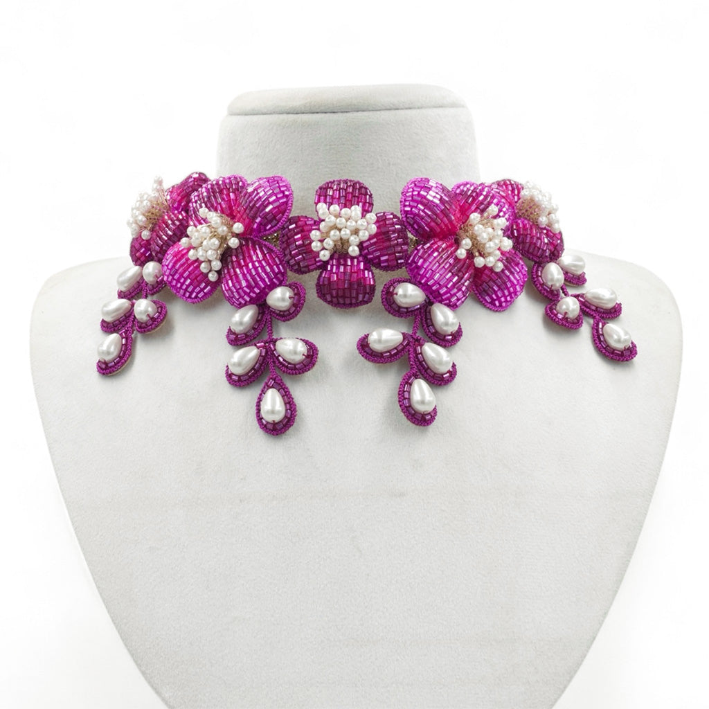 Autumn - Purple and Pink (Necklace + Earrings)