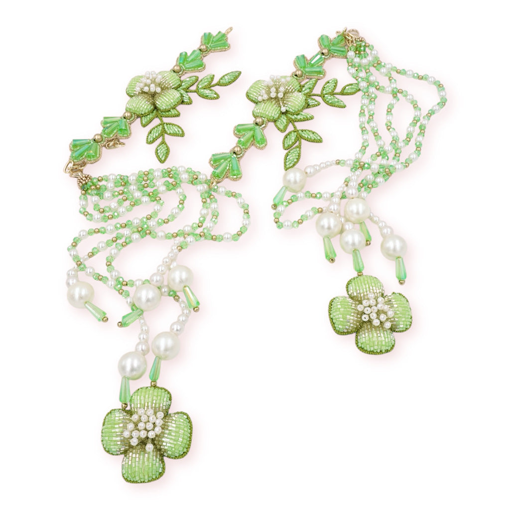 Autumn - Pistachio Green (Necklace + Earrings)